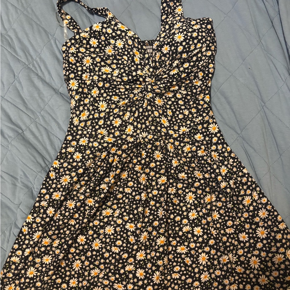 Derek Heart Black and Yellow Floral Mini Dress
